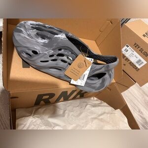 adidas Foam Runner Slip-On Sandal in Gray and Black